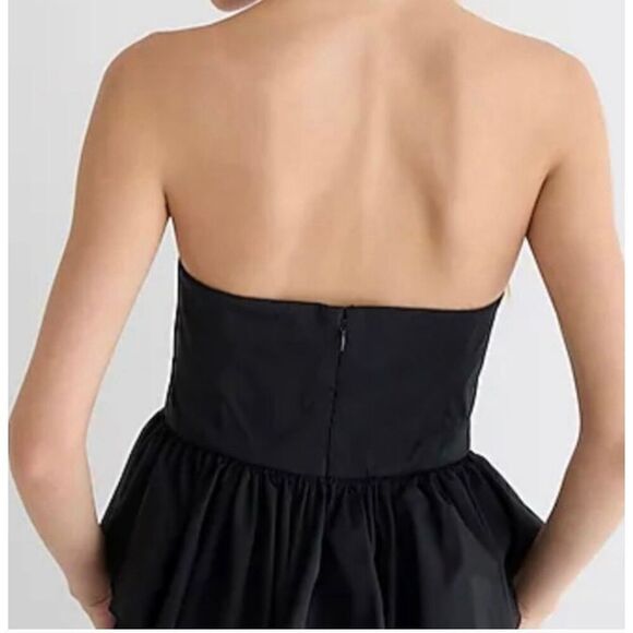 J.Crew strapless black taffeta peplum top size 6 - Picture 2 of 10